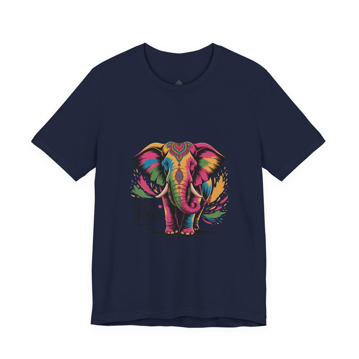 Holi Festival T-Shirt, Colorful Elephant Holi Tee, Color Splash Tee, Festival Party Wear
