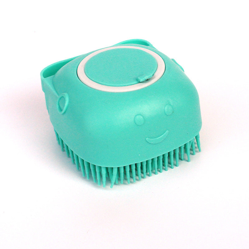 Pet Bath Massage Cleaning Tool Brush With Soap Container