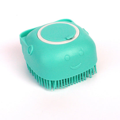 Pet Bath Massage Cleaning Tool Brush With Soap Container