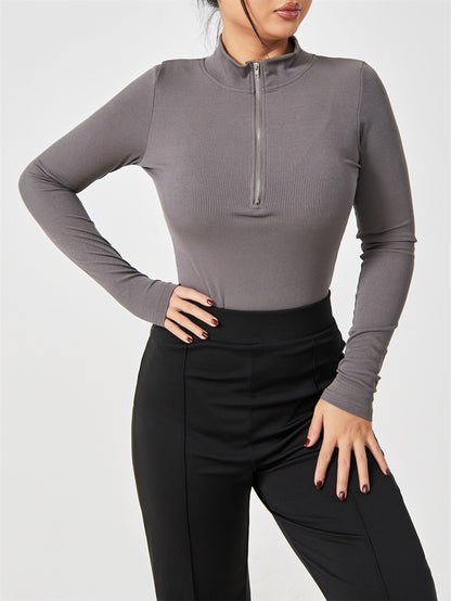 Women's Seamless Long Sleeve Zipper Jumpsuit Shapewear