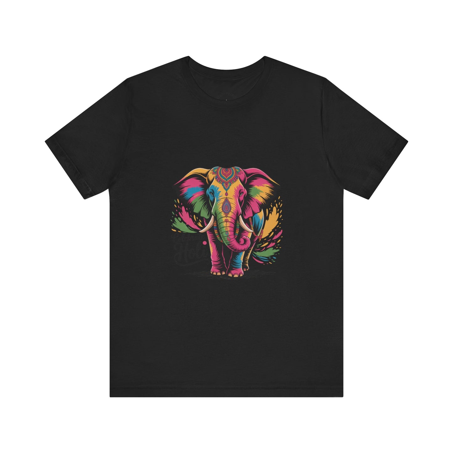 Holi Festival T-Shirt, Colorful Elephant Holi Tee, Color Splash Tee, Festival Party Wear
