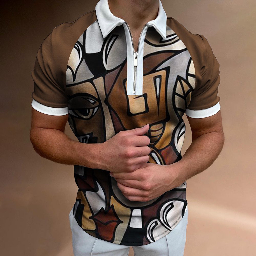 Men's Short Sleeve Striped POLO Shirt