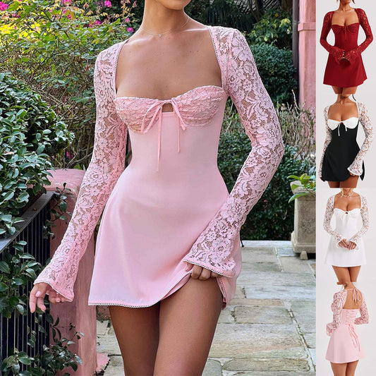 Women's Lace Long Sleeve Dress