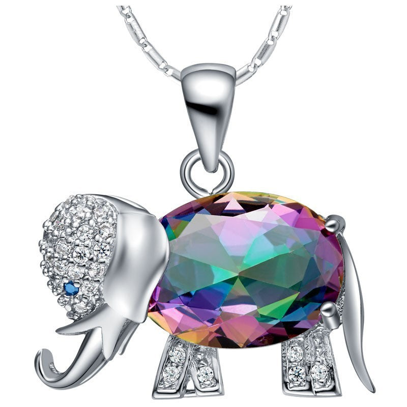 Crystal Elephant Pendant