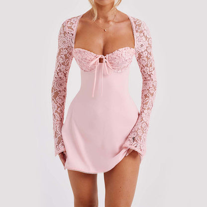 Women's Lace Long Sleeve Dress