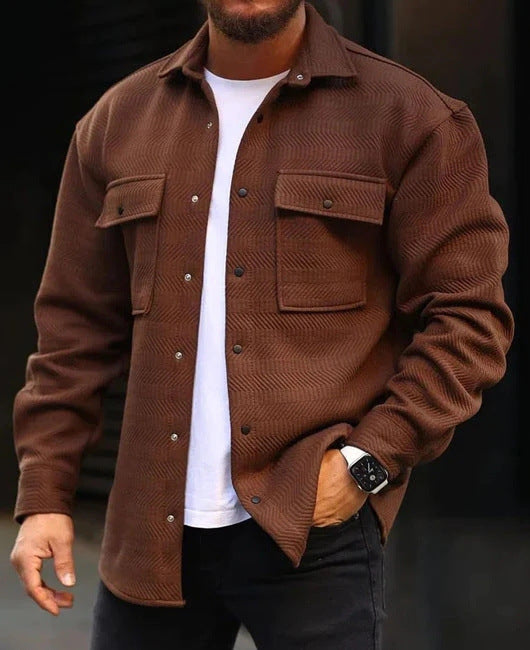 Men Polo Collar Coat