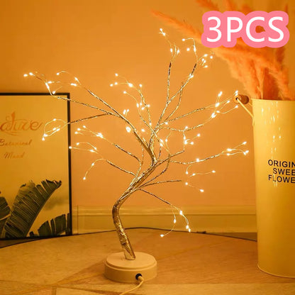 Led Copper Wire Tree Light Lamp