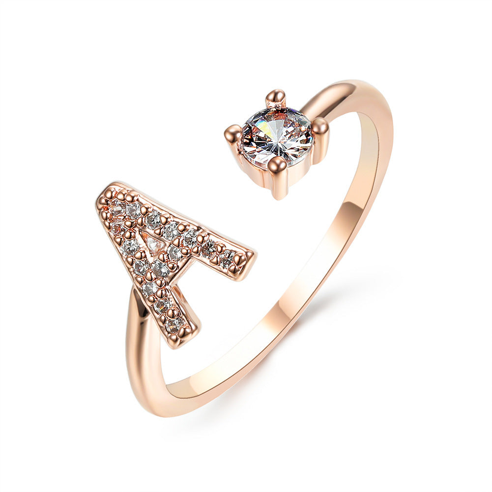 Name Initial Letter Ring Jewellery