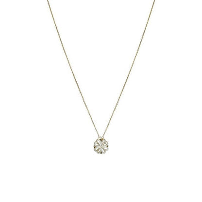 Magnetic Folding Heart Shaped Four Leaf Clover Pendant Necklace
