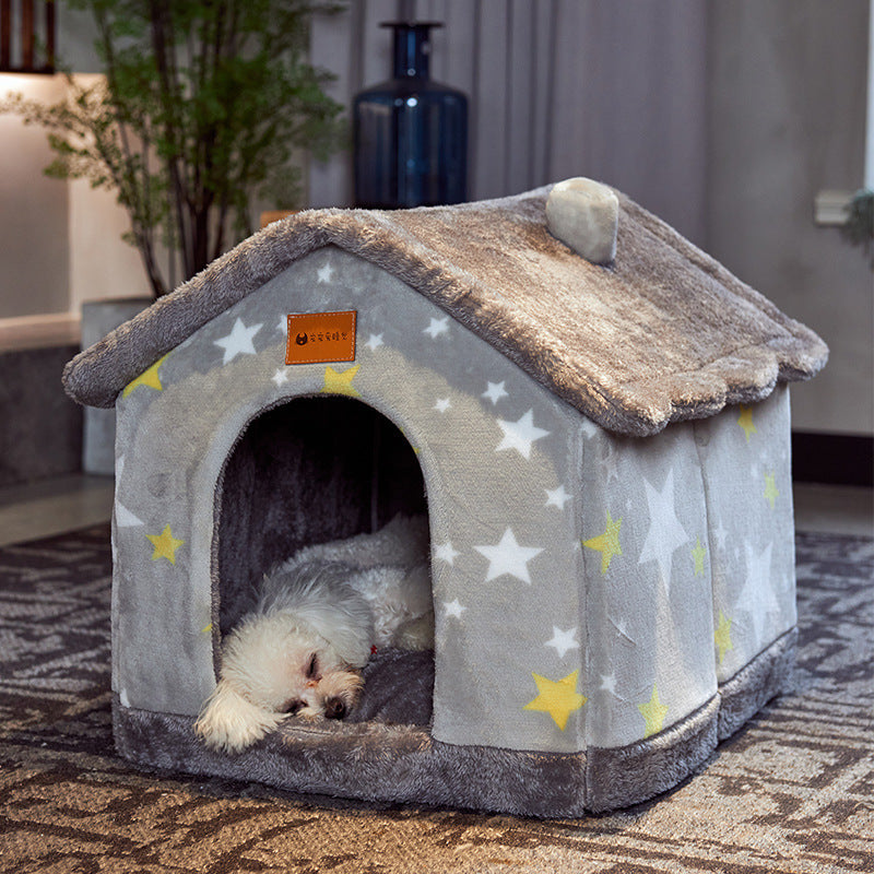 Foldable Cozy Dog House Pet Bed