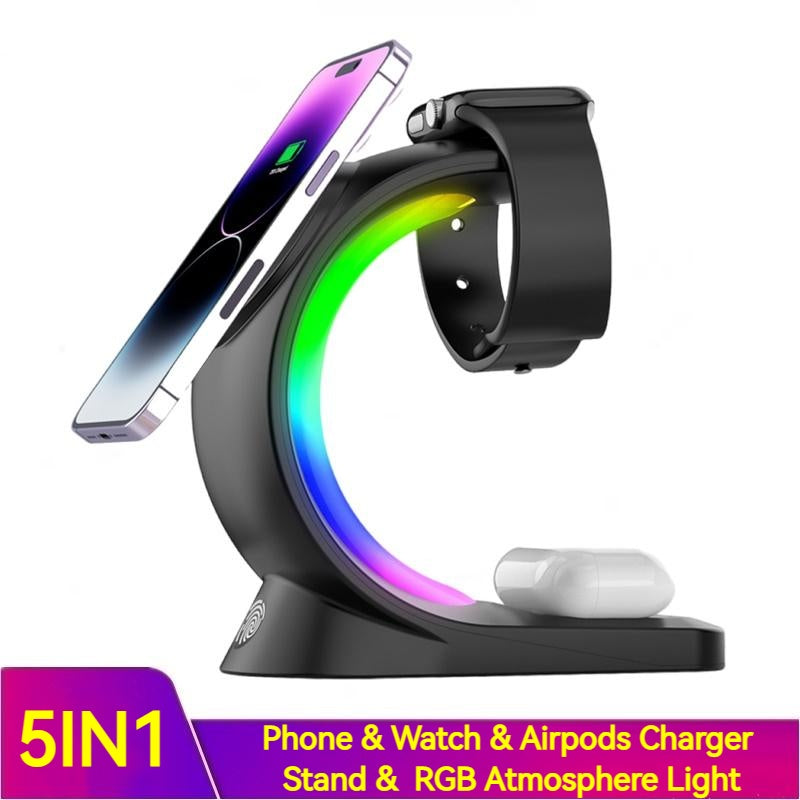 LED 4 In 1 Magnetic Wireless Charger