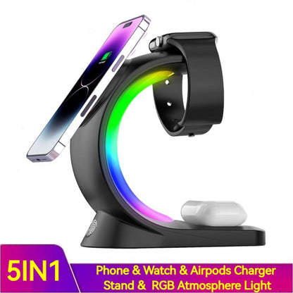 LED 4 In 1 Magnetic Wireless Charger