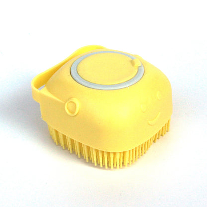 Pet Bath Massage Cleaning Tool Brush With Soap Container