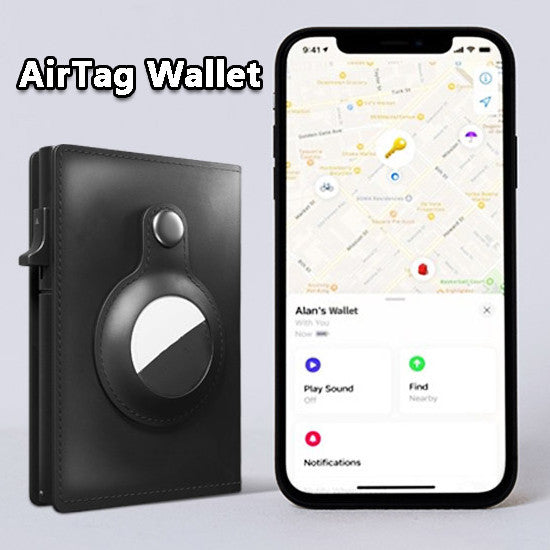 Leather RFID AirTag Wallet
