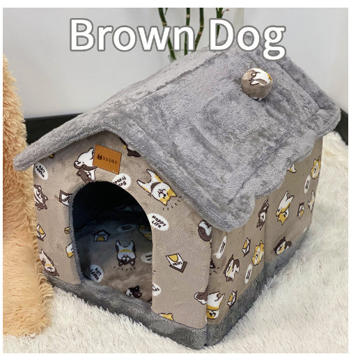 Foldable Cozy Dog House Pet Bed