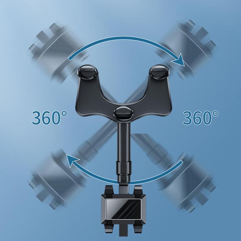 Rotatable And Retractable Rearview Mirror Phone Holder Mount For Car