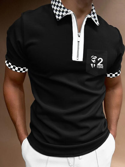 Men's Short Sleeve Striped POLO Shirt