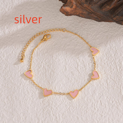 Stainless Steel Love Dripping Heart Bracelet