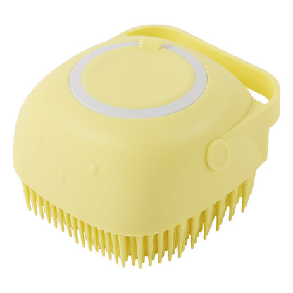 Pet Bath Massage Cleaning Tool Brush With Soap Container