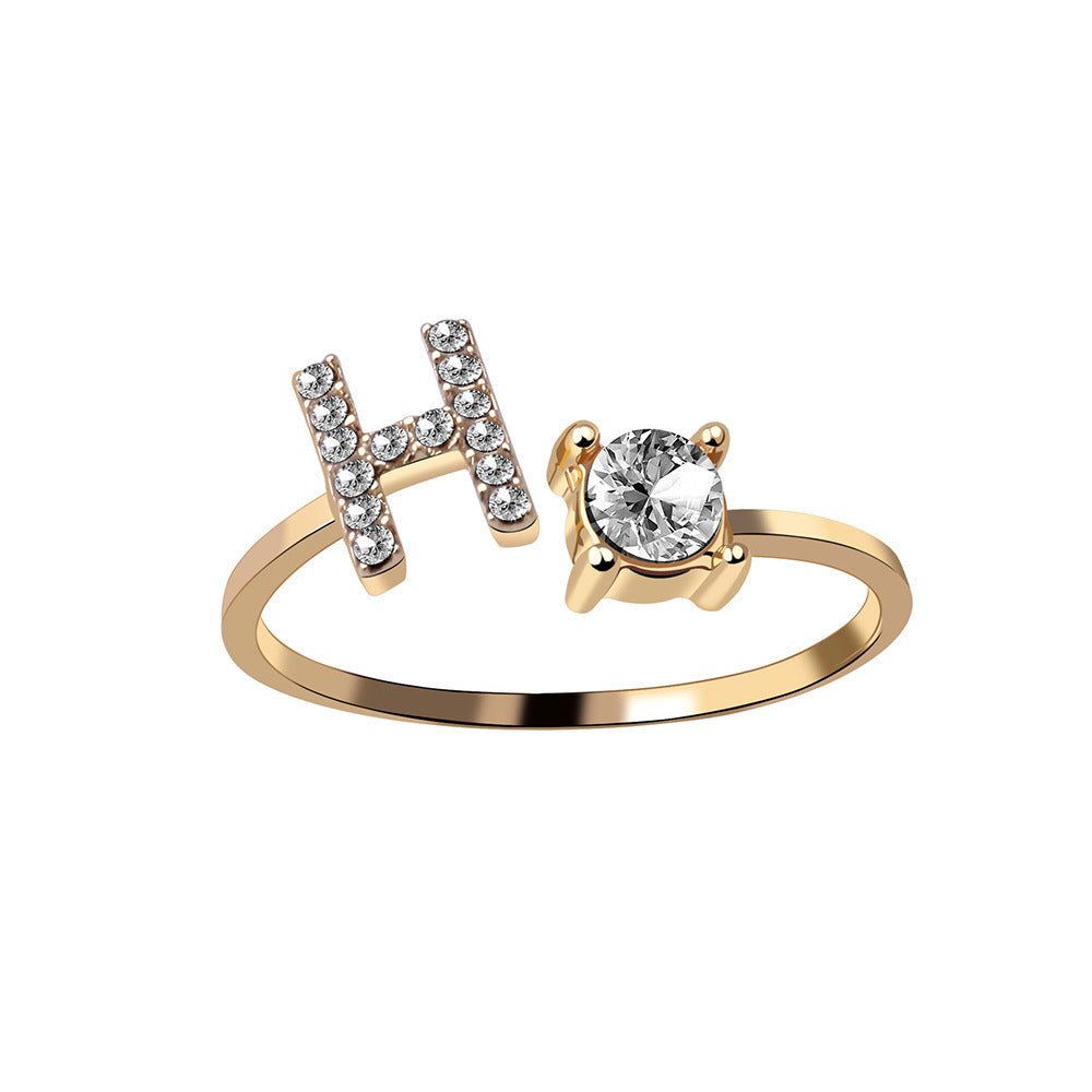 Name Initial Letter Ring Jewellery