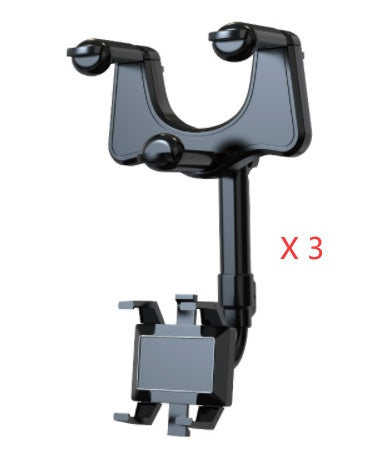 Rotatable And Retractable Rearview Mirror Phone Holder Mount For Car