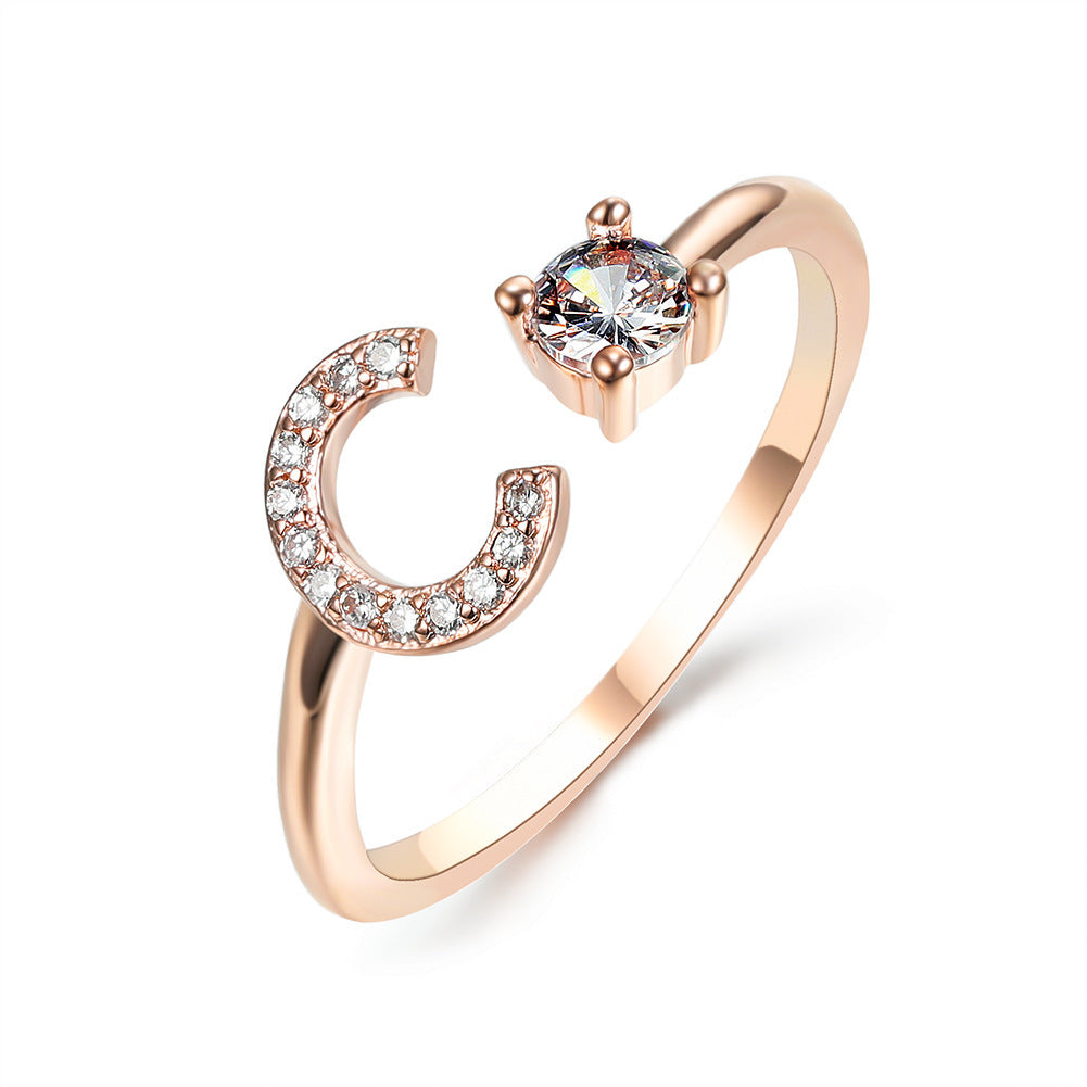 Name Initial Letter Ring Jewellery