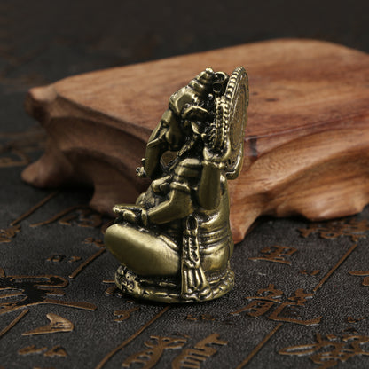 Solid Pure Copper Ganesh Elephant God Ornament