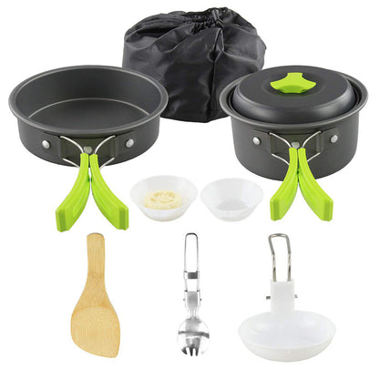 Aluminum Camping Cookware Kit Outdoor Cooking Set