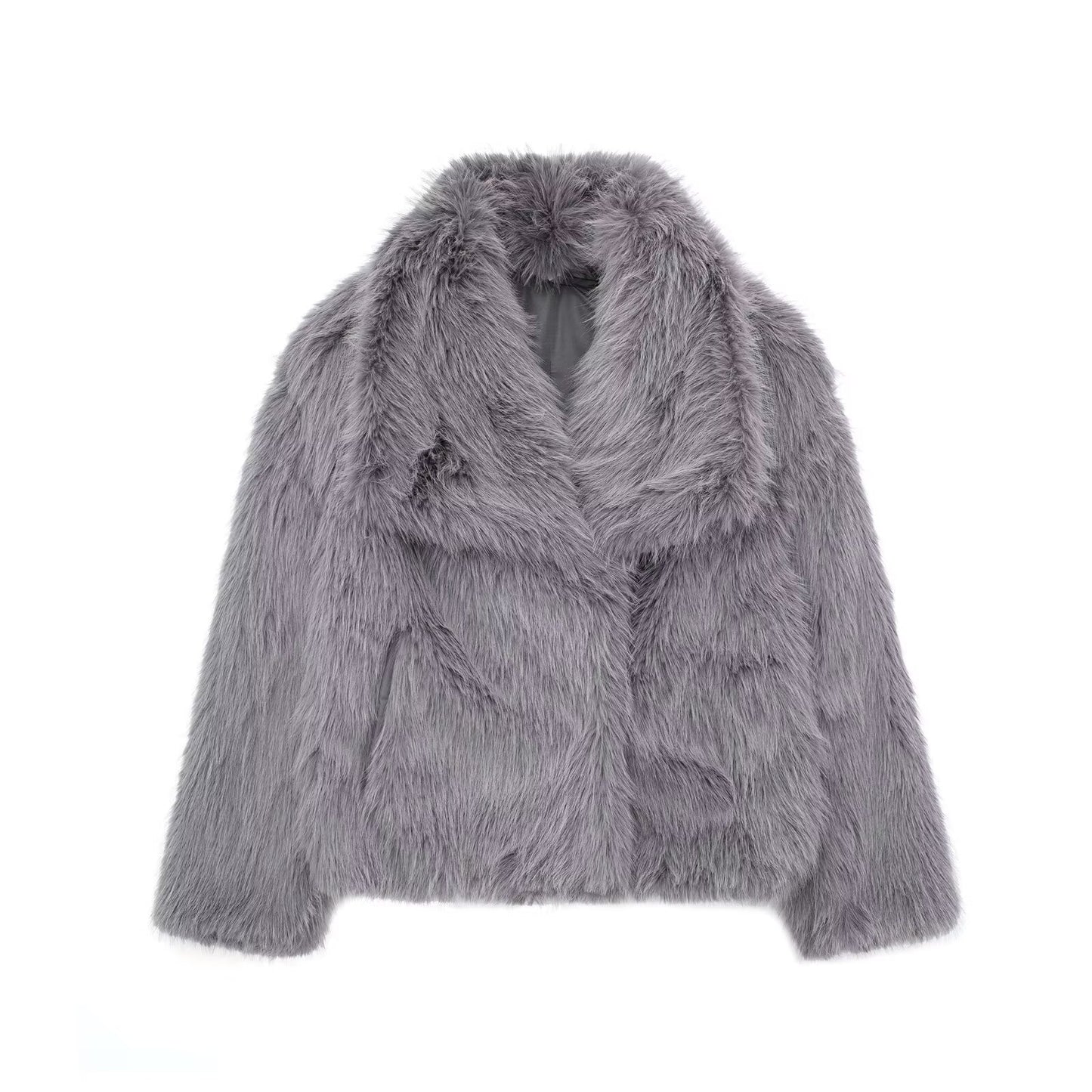 Women's Plush Coat Lapel