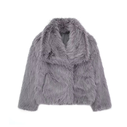 Women's Plush Coat Lapel