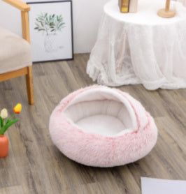 Soft Round Plush Warm Pet Bed