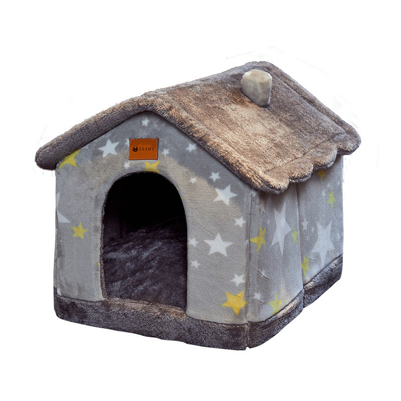 Foldable Cozy Dog House Pet Bed