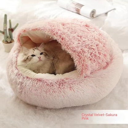 Soft Round Plush Warm Pet Bed