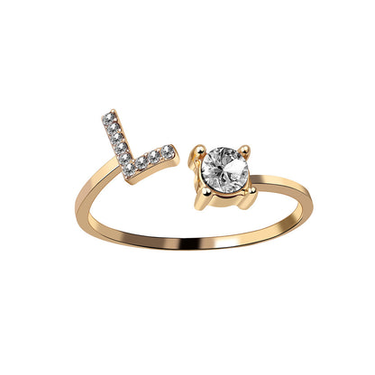 Name Initial Letter Ring Jewellery
