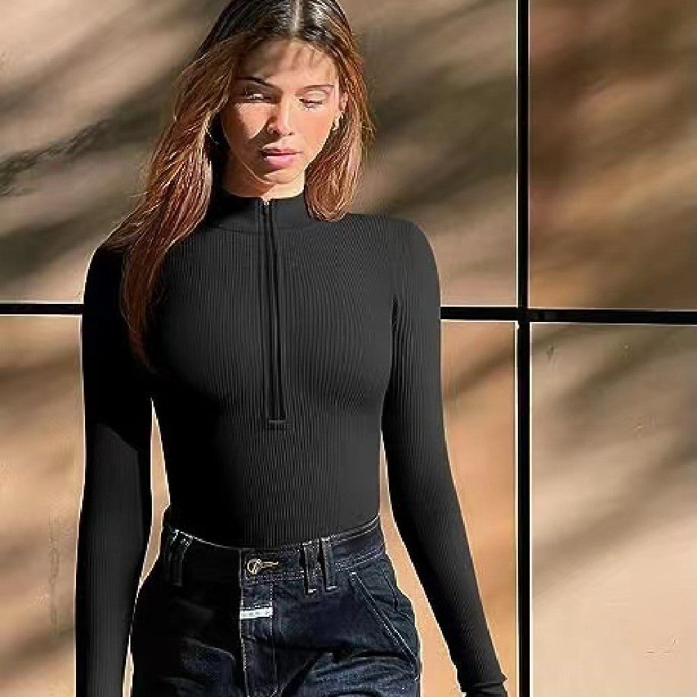 Women's Seamless Long Sleeve Zipper Jumpsuit Shapewear