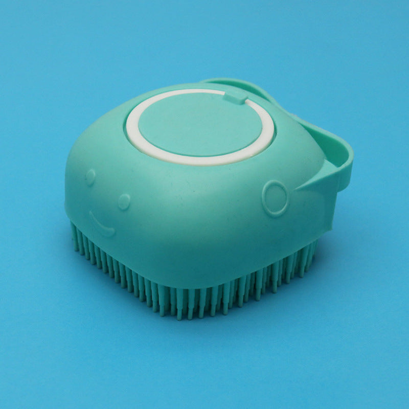 Pet Bath Massage Cleaning Tool Brush With Soap Container
