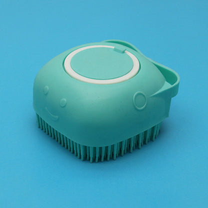 Pet Bath Massage Cleaning Tool Brush With Soap Container