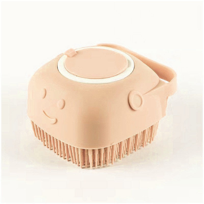 Pet Bath Massage Cleaning Tool Brush With Soap Container