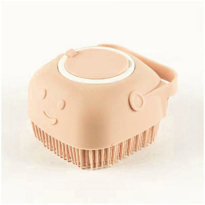 Pet Bath Massage Cleaning Tool Brush With Soap Container