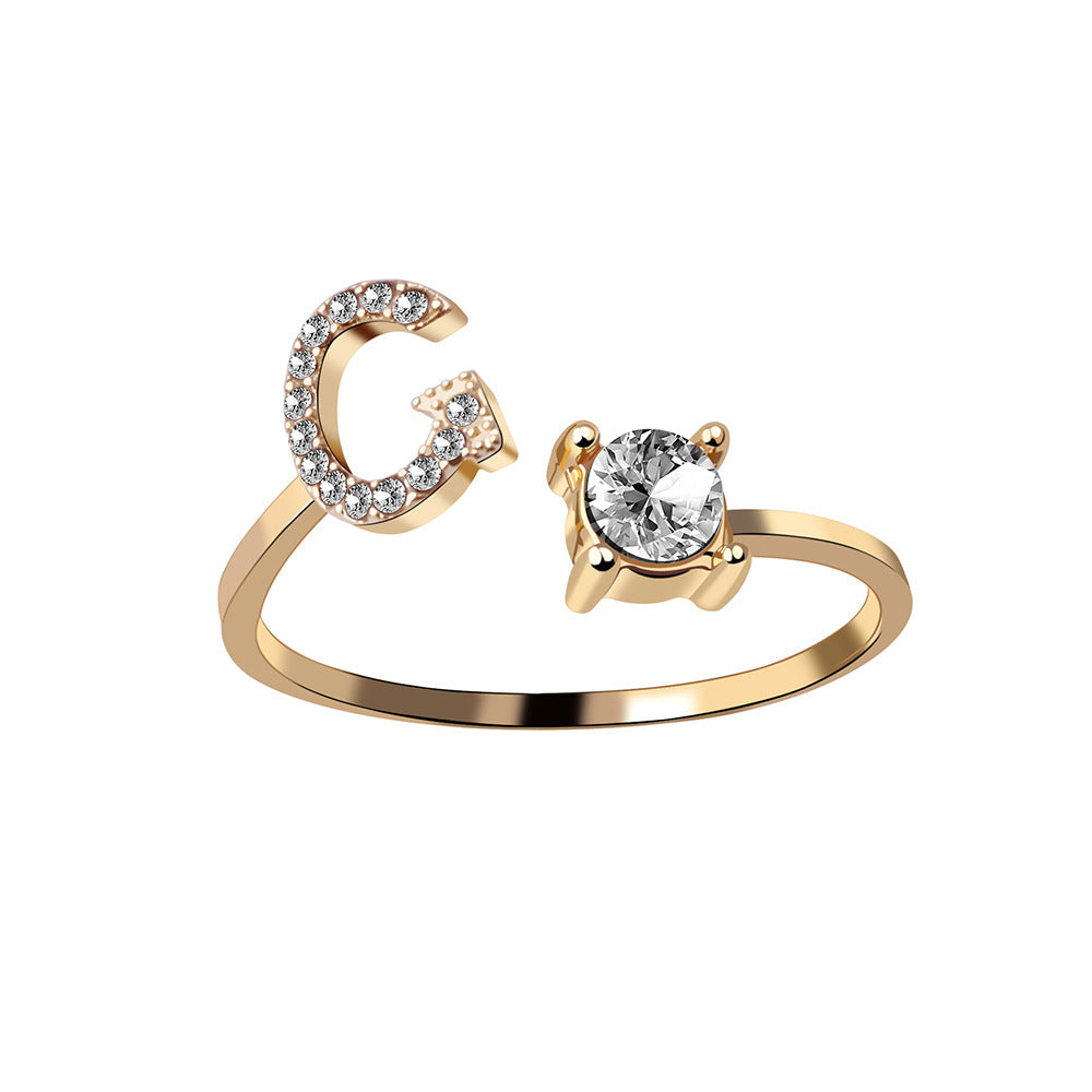 Name Initial Letter Ring Jewellery