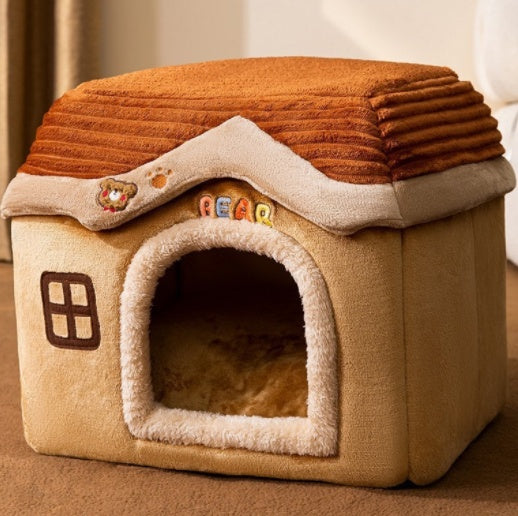 Foldable Cozy Dog House Pet Bed