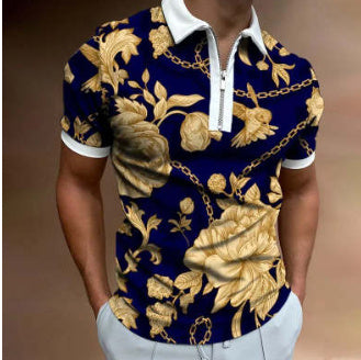 Men's Short Sleeve Striped POLO Shirt