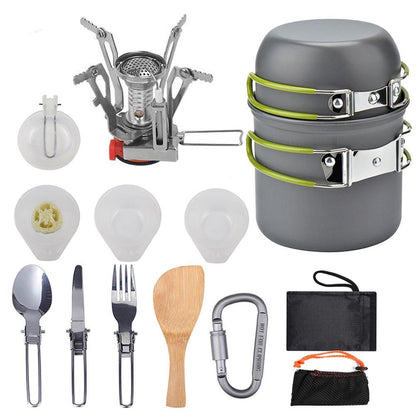 Aluminum Camping Cookware Kit Outdoor Cooking Set