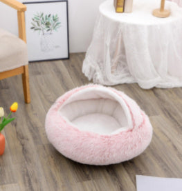 Soft Round Plush Warm Pet Bed