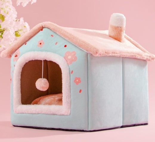 Foldable Cozy Dog House Pet Bed