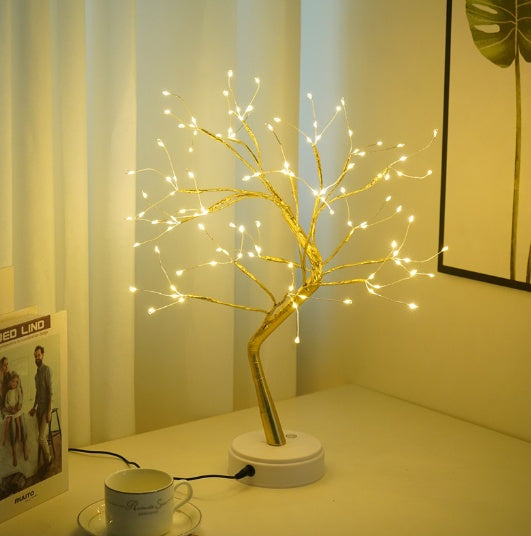 Led Copper Wire Tree Light Lamp