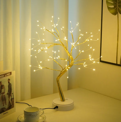 Led Copper Wire Tree Light Lamp