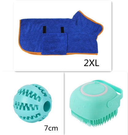 Pet Bath Massage Cleaning Tool Brush With Soap Container