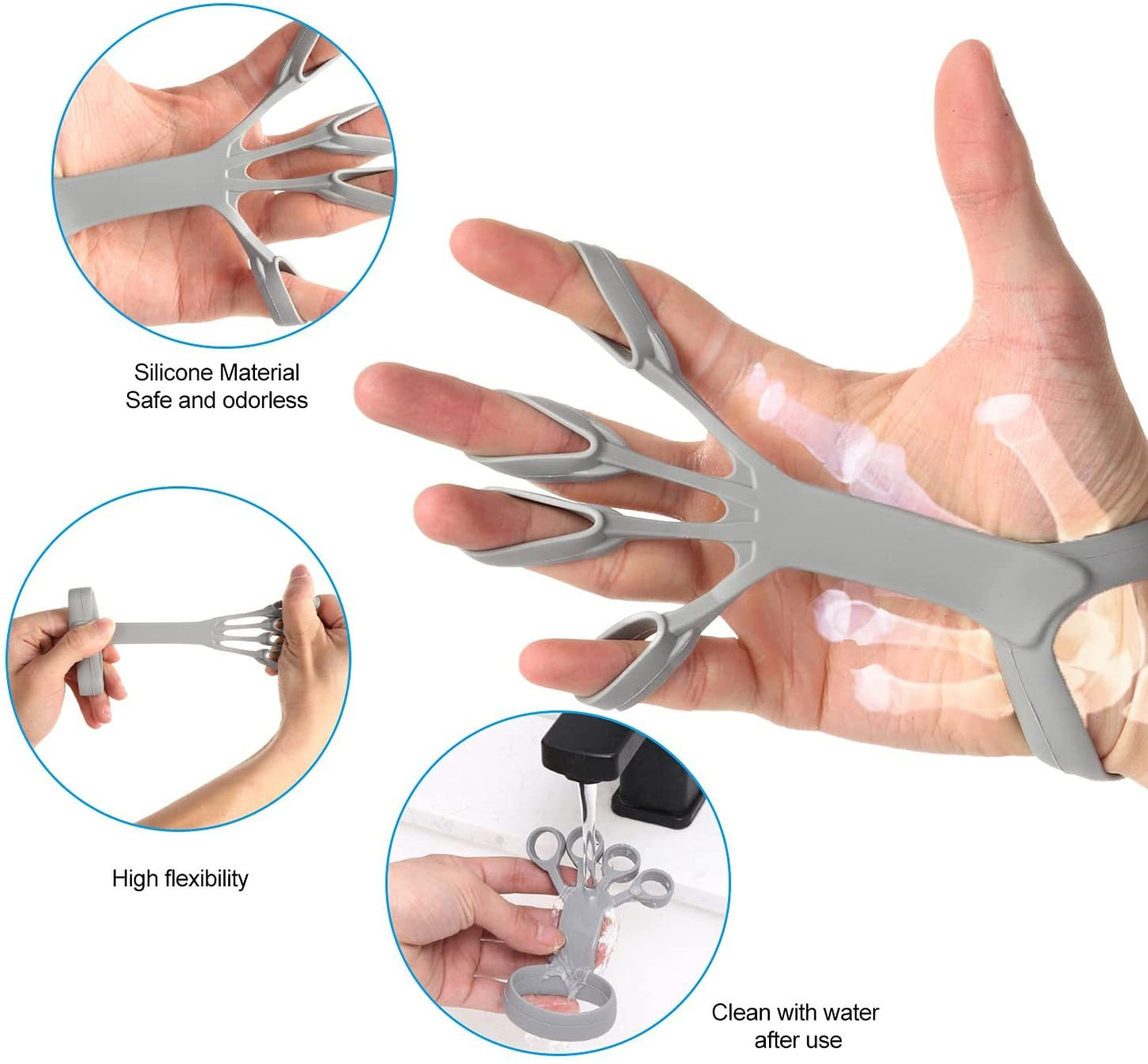 Silicone Grip Finger Exercise Stretcher Arthritis Hand Grip Trainer