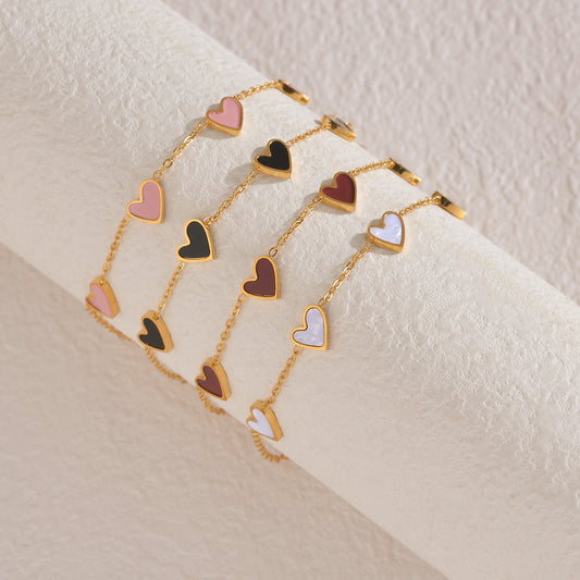 Stainless Steel Love Dripping Heart Bracelet